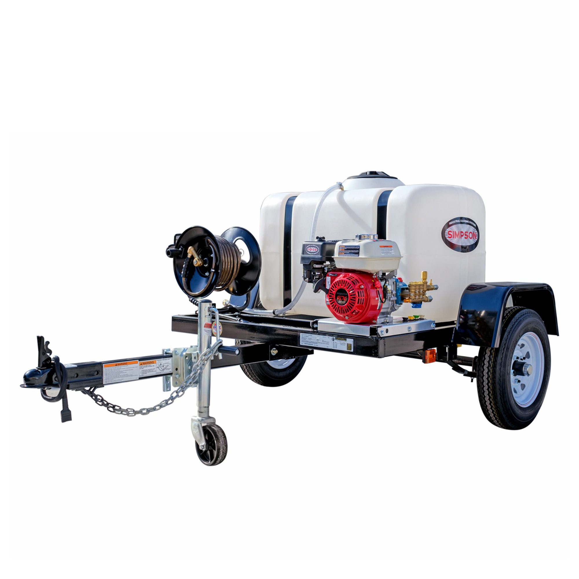 Simpson Gas Pressure Washer Trailer — 3200 PSI, 2.8 GPM, Honda Engine, 100-Gal. Tank, Model# 95000